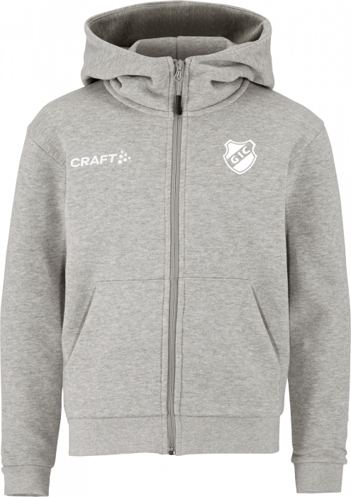 Craft - Glostrup Atletik Full-Zip Hoodie Kids - Grå Melange DK